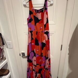 Mister Zimi Red and Pink Floral Maxi Dress